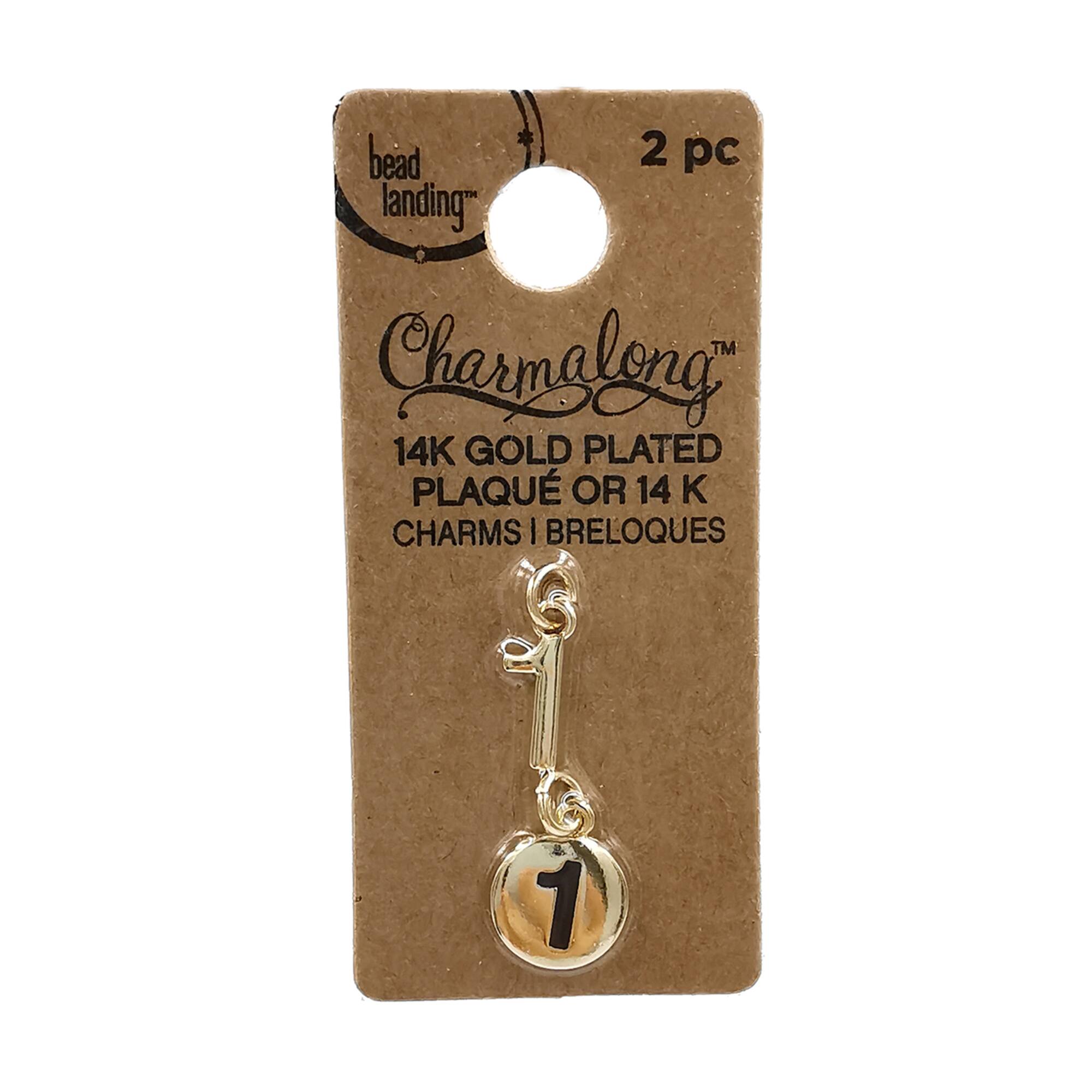 Charmalong™ 14K Gold Plated Number Charms by Bead Landing™